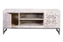 GINER Y COLOMER Mueble TV de madera de mango y patas de metal blanco envejecido